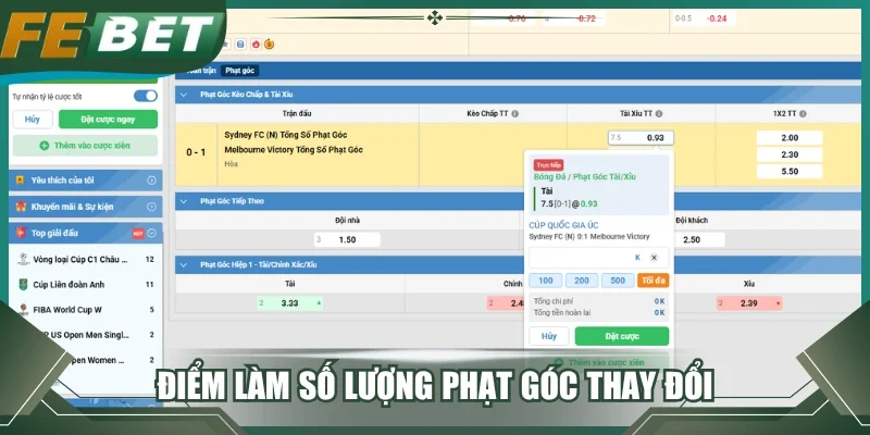 Điểm làm số lượng phạt góc thay đổi