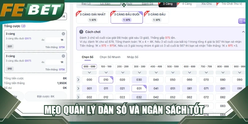 Mẹo quản lý dàn số và ngân sách tốt