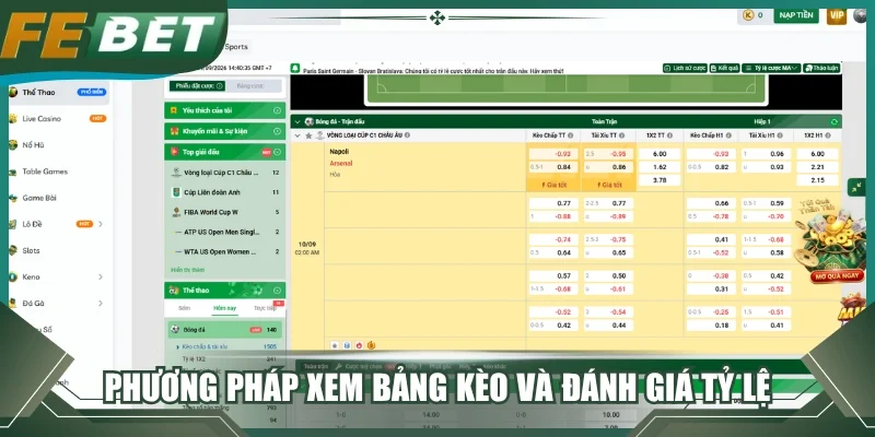 Phương pháp xem bảng kèo và đánh giá tỷ lệ