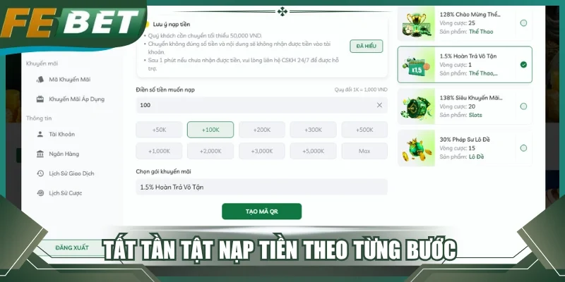Tất tần tật nạp tiền theo từng bước 