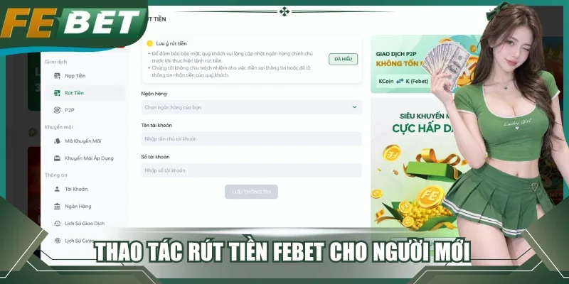 Thao tác rút tiền FEBET cho người mới