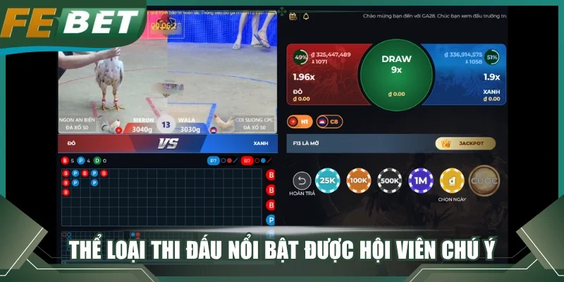 Thể loại thi đấu nổi bật được hội viên chú ý