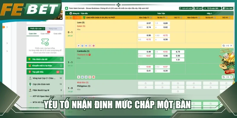 Yếu tố nhận định mức chấp một bàn 
